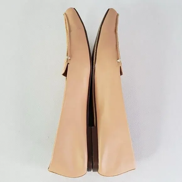 J. Crew Leather Edie Loafers Pointed Tow Beige Women's Size 7 - Picture 4 of 8